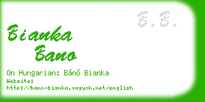 bianka bano business card